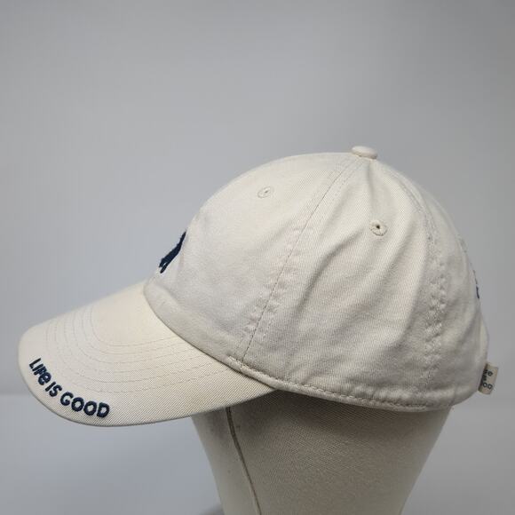 Dog Wag On Slideback Hat Beige One Size Embroidered Life Is Good - Picture 3 of 9